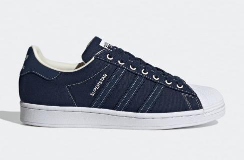 Adidas Superstar Canvas White Blue Shoes FW2652