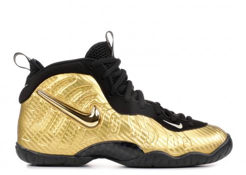 Nike Little Posite Pro GS Black Gold Metallic 644792-701