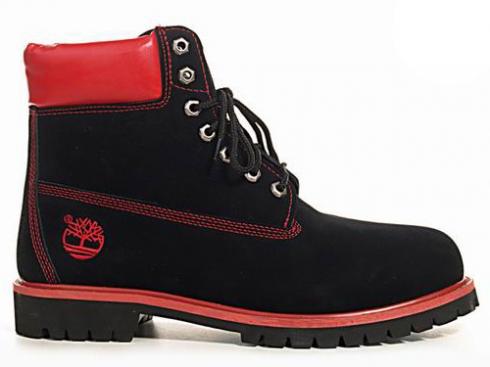 Mens Timberland 6-inch Premium Boots Black Red