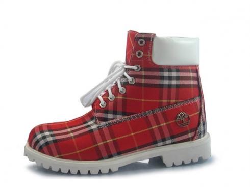 Timberland Mens Custom Boots Red White